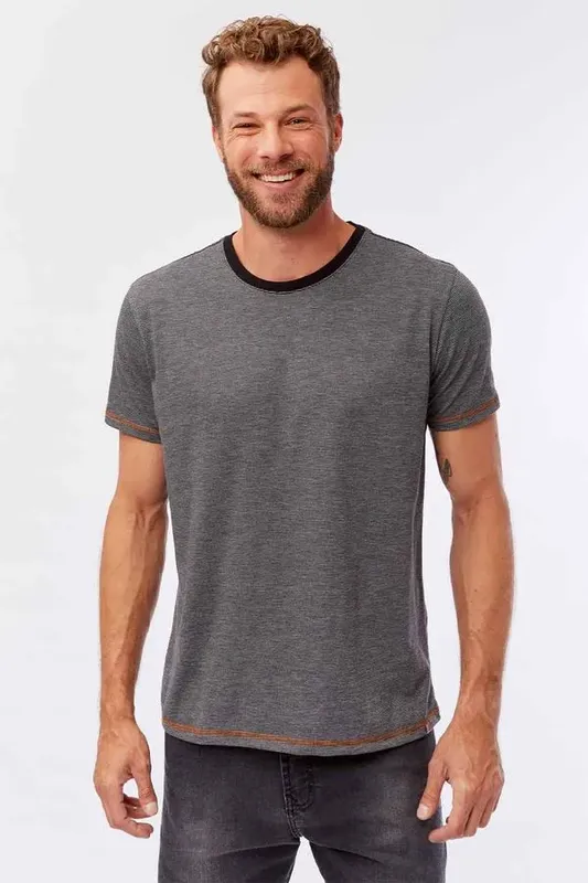 T-Shirt Listrada Preta PRETA/P