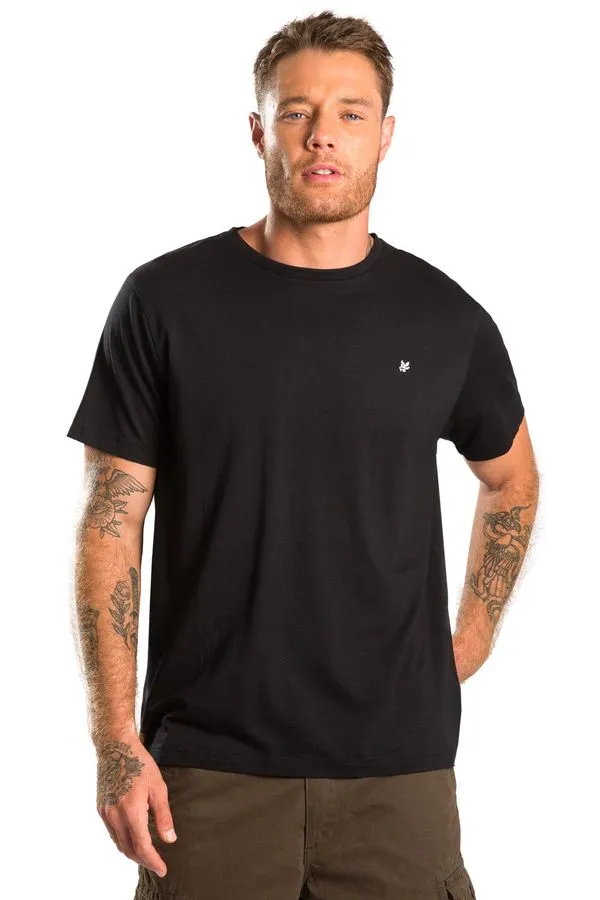 T-Shirt Básica Premium Modal Spandex Preto PRETO/G