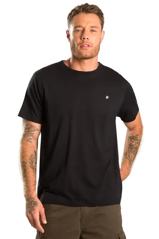 T-Shirt Básica Premium Modal Spandex Preto PRETO/G
