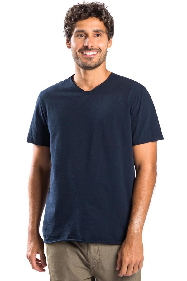 T-Shirt Básica Gola v Flamê Azul Marinho AZUL MARINHO/GG