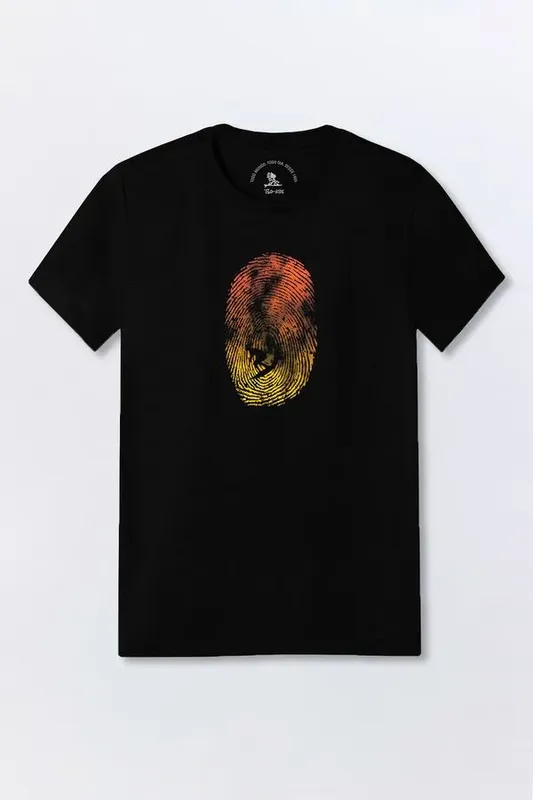T-Shirt Infantil Estampada Fingerprint Preta PRETA/10