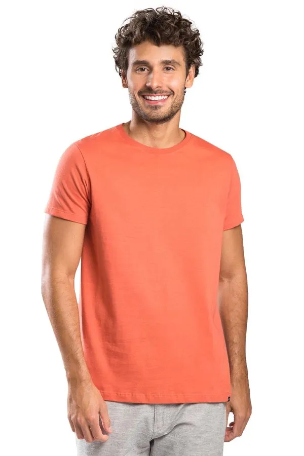 T-Shirt Básica Fit Premium Sem Costura Telha TELHA/GG