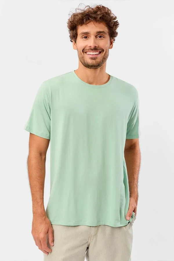 T-Shirt Básica Premium Modal Spandex Verde Clara VERDE CLARA/P