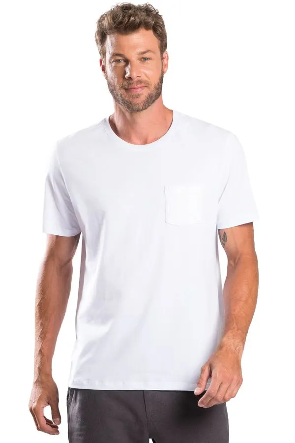 T-Shirt Básica Premium Pima Com Bolso Branca BRANCA/G