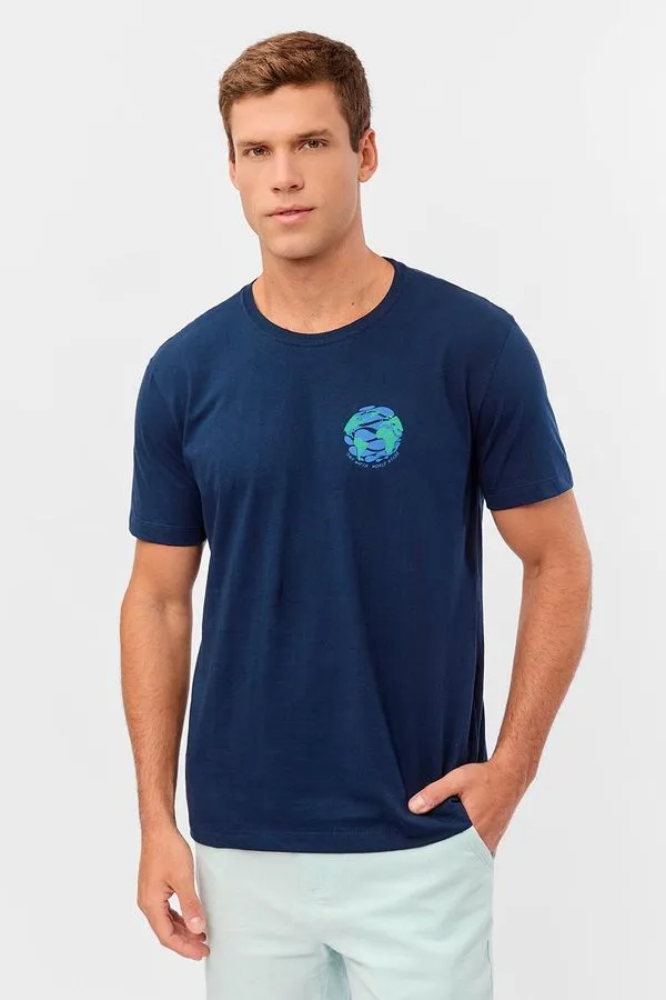 T-Shirt Estampada Planet Azul Marinho AZUL MARINHO/GG