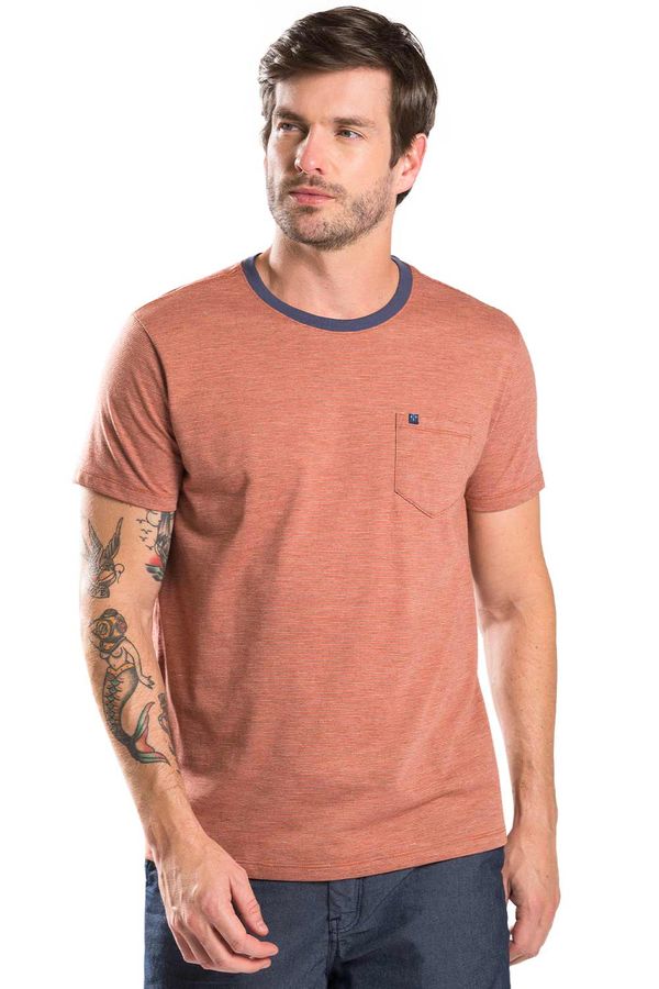 T-Shirt Listrada Com Bolso Laranja LARANJA/GG