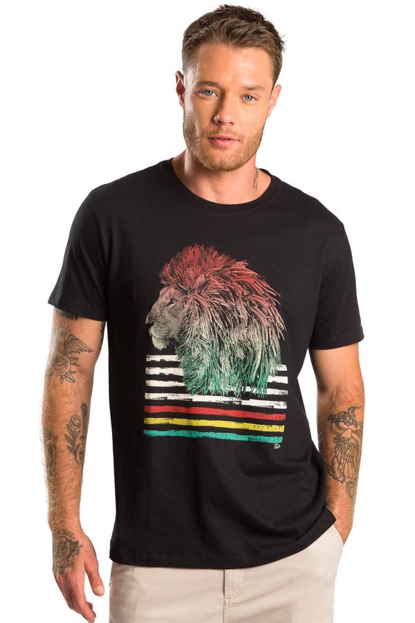 T-Shirt Estampada Lion Preto PRETO/GG