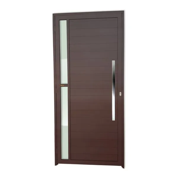 Porta Alumínio Lambril Savana C/Puxador E.Marrom Corten 90 Brimak