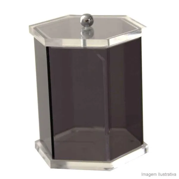 Porta algodão e cotonete pequeno fumê Formacril