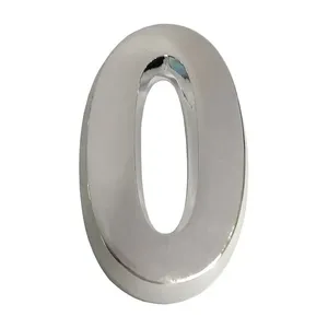 Número 0 Plástico Abs Cinza Cromado 14,8cm