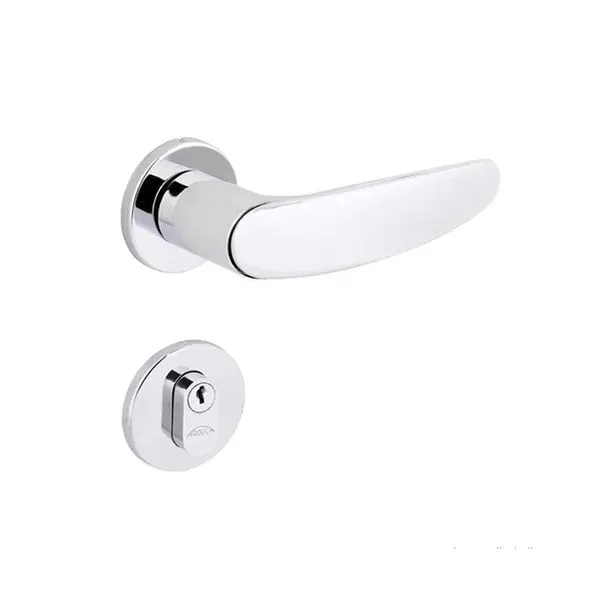 Fechadura Externa Polo Roseta Redonda 55mm Cromada Arouca