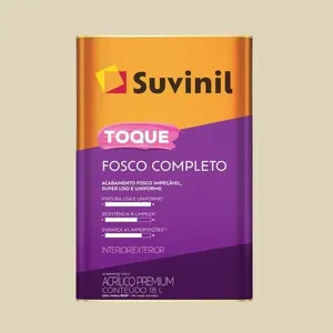 Tinta Premium Acrílica Fosco Toque Completo 18L Suvinil Tinta Premium Acrílica Toque Fosco Completo Palha 18L Suvinil