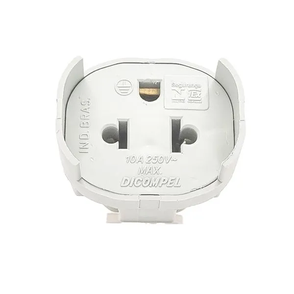 Pino Adaptador Universal Padrão Brasileiro Branco Dicompel