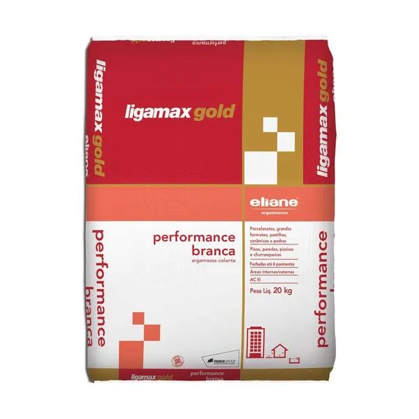Argamassa ACIII Porcelanato Cerâmica Interna e Externa Branca 20kg Ligamax