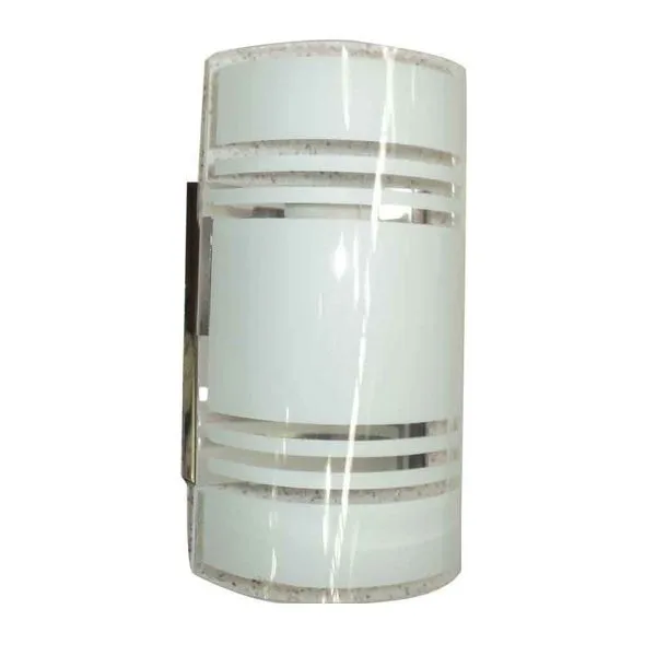 Arandela calha de inox com vidro tradicional Joanto