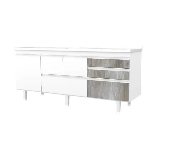 Gabinete New Montreal p/ Pia 194x64x53cm Carvalho Bonatto