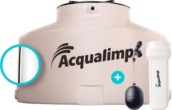 Caixa D'Água Polietileno Acqualimp Água Limpa com Acessórios 1750L
