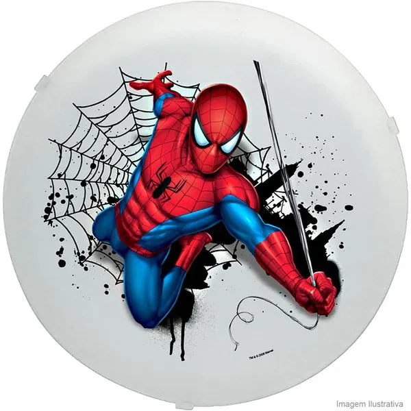 Plafon para lâmpada E27 Homem Aranha 30cm colorido Startec