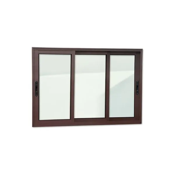 Janela Alumínio Elite 3 Folhas Moveis 1/3 120 X 240 V.Liso Marrom Corten Brimak