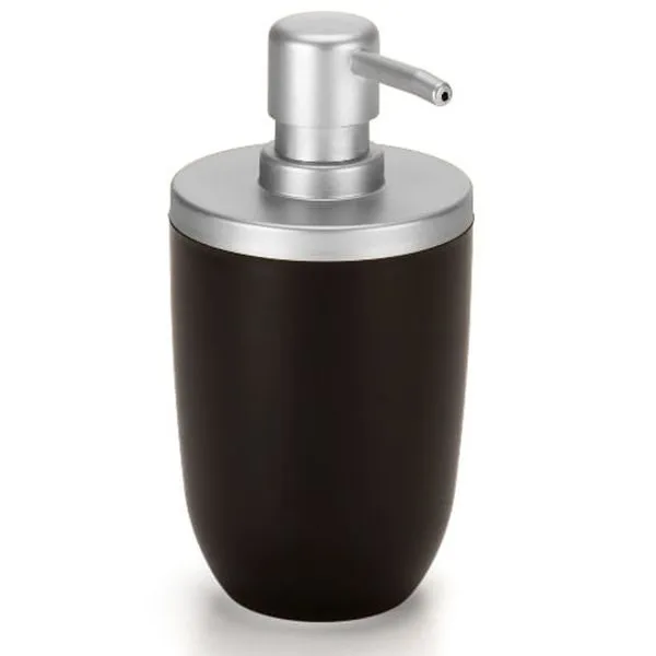 Porta Sabonete Liquido 500Ml Preto Cromo Fosco