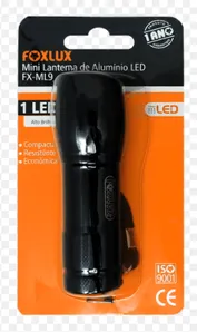 Lanterna de LED 1W 100.000 horas Preto FX-ML9Foxlux