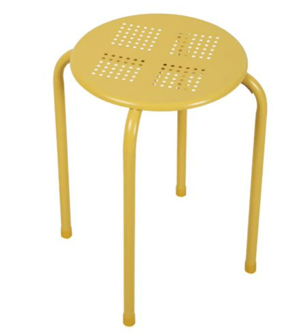Banquinho Furinhos Em Aco Amarelo