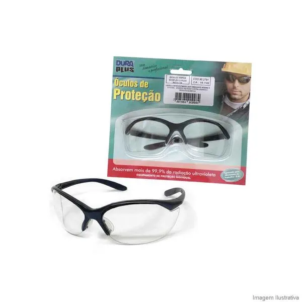 Óculos de policarbonato Ecoflex incolor Dura Plus