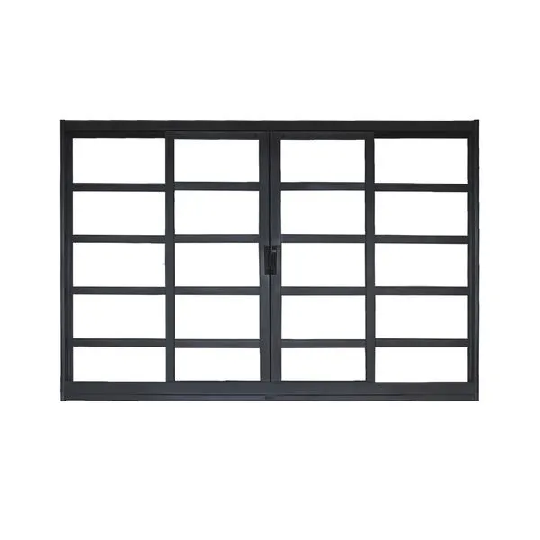 Janela de correr de aço 4 folhas Minas Sul MGM 100x100x12cm preto Janela de correr de aço 4 folhas Minas Sul 100x100x12cm preto MGM