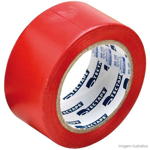 Fita para demarcação de solo 400 38mm x 15 metros vermelha Tectape