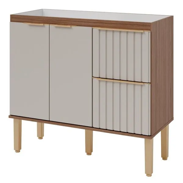 Balcão de Cozinha Ágata 114cm Freijó/Off White Mgm Móveis