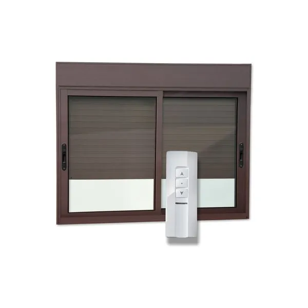 Janela Alum.Elite 2F.Móv.C/Pers.Integ.Mot.Cont.Rem 100X150 V.Lis.Marrom Brimak