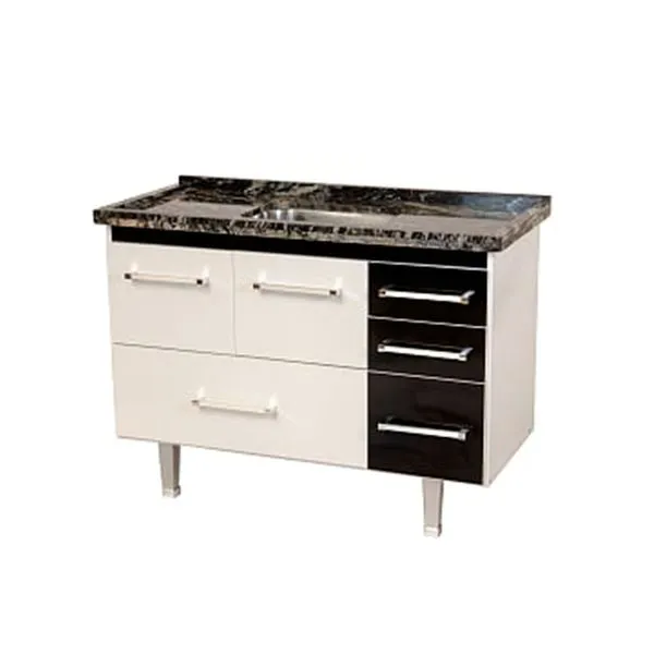 Gabinete de cozinha New Life 117,4x55cm branco e preto Bonatto