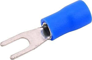 Terminal Forquilha Alta Condutibilidade e Resistência Para Cabos Rígidos e Flexíveis 4,3mm Azul 20 peças Asantos