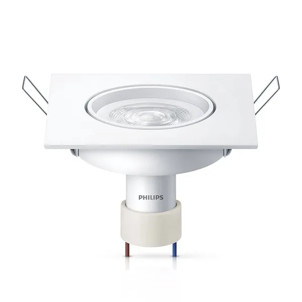 Luminária LED de embutir quadrada 5W 2700K Branca Spotkit Philips