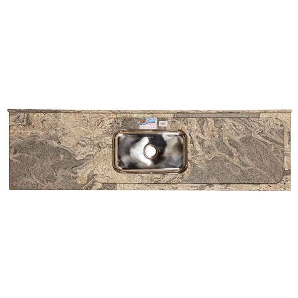 Pia de granito Max Plus Requinte 200x57cm com cuba de inox white piracema Venturini