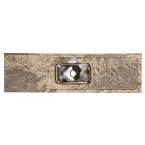 Pia de granito Max Plus Requinte 200x57cm com cuba de inox white piracema Venturini