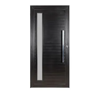 Porta Lambril Pivotante Com Puxador E Visor Vidro Mini Boreal Direita 220x100 Preta Topsul Esquadrisul
