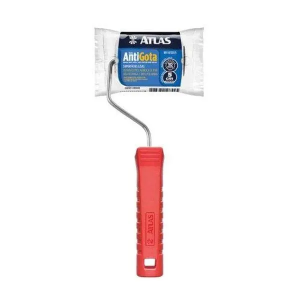 Rolo De Pintura Anti-gota 5cm Atlas 321-5 Em Poliamida - Alta Retenção De Tinta
