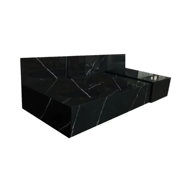 Bancada para Banheiro em Porcelanato Ripy Para Cuba de Apoio 100cm Black Blu