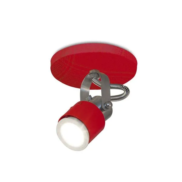 Spot de sobrepor Atena para 1 lâmpada base redonda vermelho Spot Line