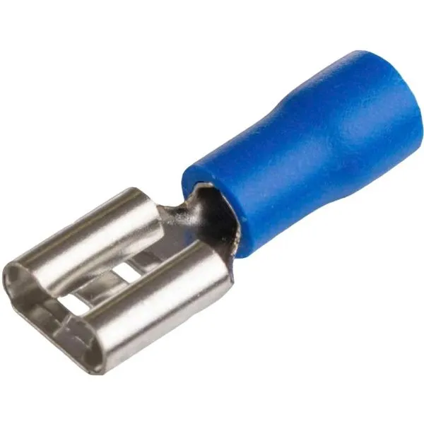 Terminal Fêmea isolado 27A 6,5mm para fio 1,5 a 2,5mm com 20 unidades azul A.Santos