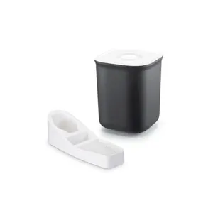 Kit de pia Arthi lixeira e porta detergente branco e preto