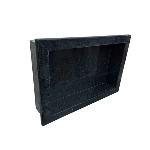 Nicho Para Banheiro Com Bordas 45gr 50x30x10 Granito Natural Preto Granipolo