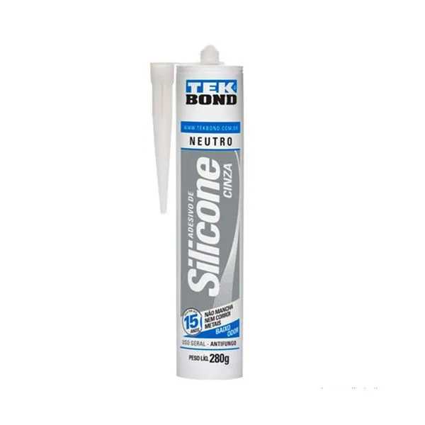 Adesivo de silicone neutro 280g cinza Tekbond