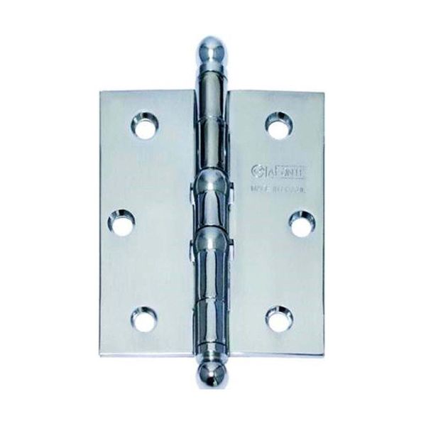 Dobradiça de aço sem rolamento 3.1/2" x 3" V500 cromada La Fonte