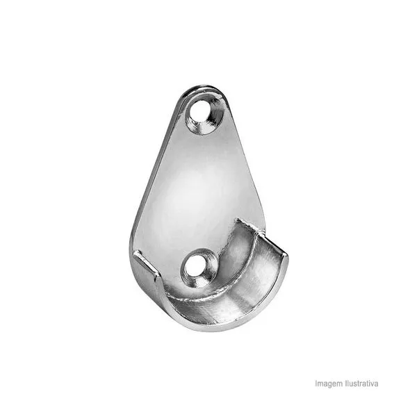 Suporte para cabideiro redondo zamak 1" com 02 unidades Bemfixa