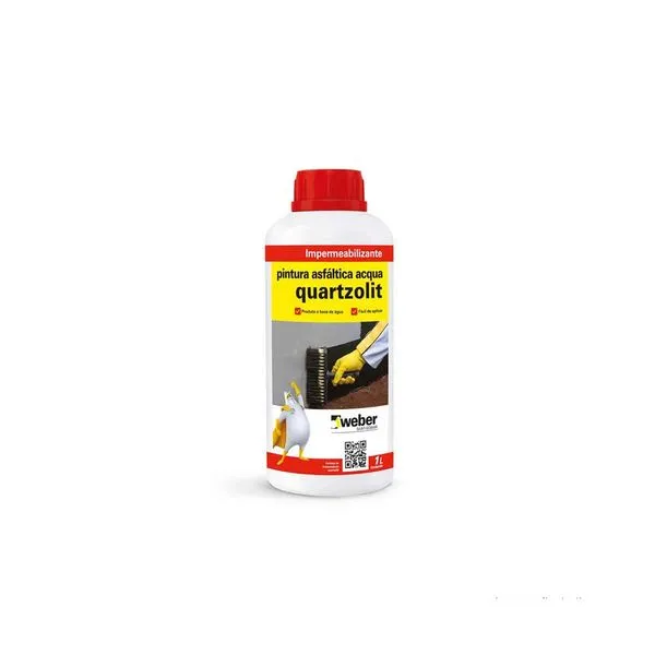 Impermeabilizante Pintura asfáltica Acqua 1 litro preto Quartzolit