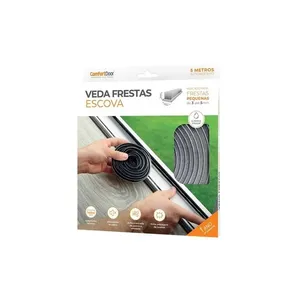 Veda Frestas Com Escova 5X7Mm 5 Metros Cinza Comfort Door