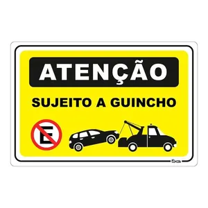 Placa Atenção Sujeito A Guincho 20X30Cm Fixtil