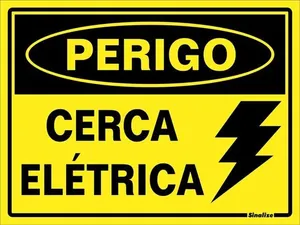 Placa Cerca Elétrica 15x20cm em Poliestireno